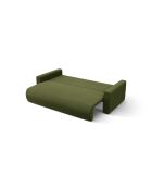 Canapé d'angle en velours convertible avec rangement Belfast 3 places vert de l'armée - 240x149x84 cm