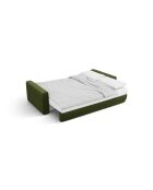 Canapé d'angle en velours convertible avec rangement Belfast 3 places vert de l'armée - 240x149x84 cm