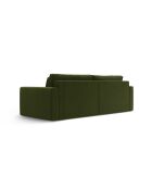 Canapé d'angle en velours convertible avec rangement Belfast 3 places vert de l'armée - 240x149x84 cm