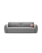 Canapé convertible avec coffre de rangement Tonale 3 places gris clair - 262x105x88 cm