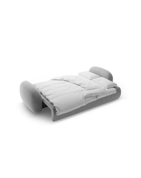 Canapé convertible avec coffre de rangement Tonale 3 places gris clair - 262x105x88 cm