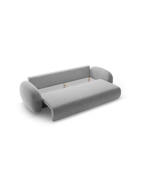Canapé convertible avec coffre de rangement Tonale 3 places gris clair - 262x105x88 cm