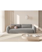 Canapé convertible avec coffre de rangement Tonale 3 places gris clair - 262x105x88 cm