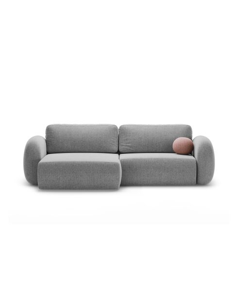 Canapé d'angle convertible avec rangement Tonale 4 places gris clair - 262x149x88 cm