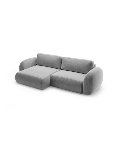 Canapé d'angle convertible avec rangement Tonale 4 places gris clair - 262x149x88 cm