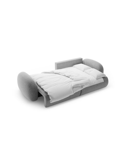 Canapé d'angle convertible avec rangement Tonale 4 places gris clair - 262x149x88 cm