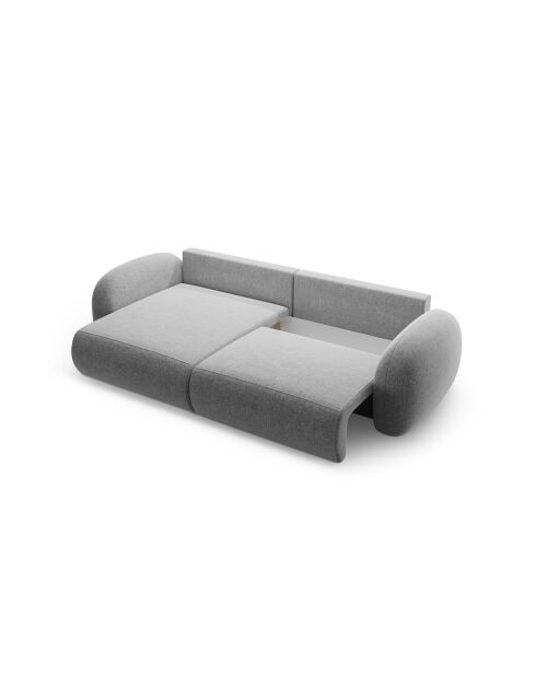 Canapé d'angle convertible avec rangement Tonale 4 places gris clair - 262x149x88 cm
