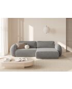Canapé d'angle convertible avec rangement Tonale 4 places gris clair - 262x149x88 cm