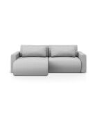 Canapé d'angle convertible avec rangement Belfast 3 places gris clair - 240x149x84 cm
