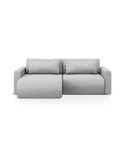 Canapé d'angle convertible avec rangement Belfast 3 places gris clair - 240x149x84 cm