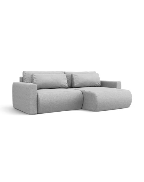 Canapé d'angle convertible avec rangement Belfast 3 places gris clair - 240x149x84 cm
