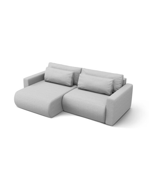 Canapé d'angle convertible avec rangement Belfast 3 places gris clair - 240x149x84 cm