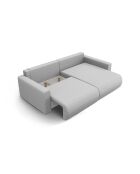 Canapé d'angle convertible avec rangement Belfast 3 places gris clair - 240x149x84 cm