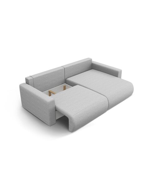 Canapé d'angle convertible avec rangement Belfast 3 places gris clair - 240x149x84 cm