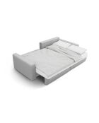 Canapé d'angle convertible avec rangement Belfast 3 places gris clair - 240x149x84 cm