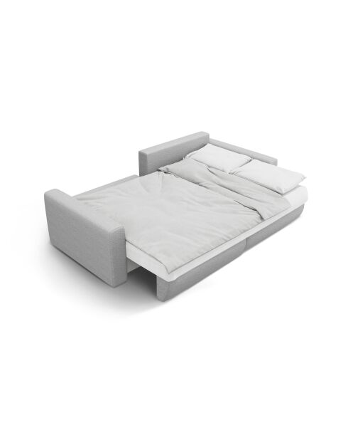 Canapé d'angle convertible avec rangement Belfast 3 places gris clair - 240x149x84 cm