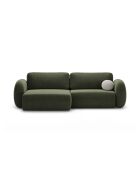 Canapé d'angle convertible avec rangement Tonale 4 places vert - 262x149x88 cm