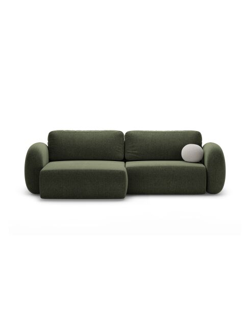 Canapé d'angle convertible avec rangement Tonale 4 places vert - 262x149x88 cm