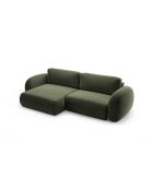 Canapé d'angle convertible avec rangement Tonale 4 places vert - 262x149x88 cm