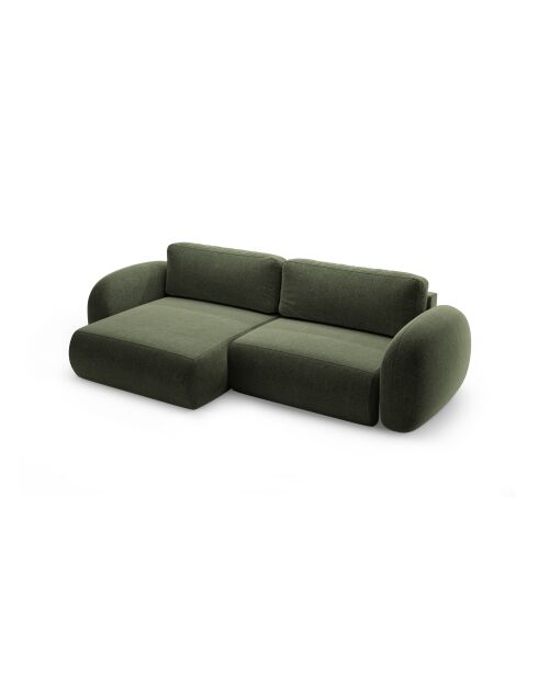 Canapé d'angle convertible avec rangement Tonale 4 places vert - 262x149x88 cm