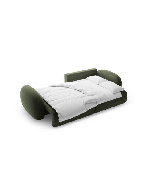 Canapé d'angle convertible avec rangement Tonale 4 places vert - 262x149x88 cm