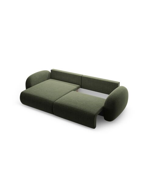 Canapé d'angle convertible avec rangement Tonale 4 places vert - 262x149x88 cm