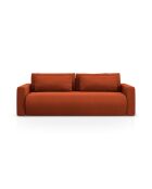 Canapé velours convertible avec coffre de rangement Belfast 3 places auburn - 238x105x84 cm