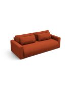 Canapé velours convertible avec coffre de rangement Belfast 3 places auburn - 238x105x84 cm