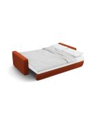 Canapé velours convertible avec coffre de rangement Belfast 3 places auburn - 238x105x84 cm