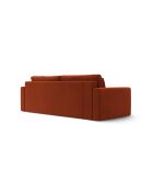 Canapé velours convertible avec coffre de rangement Belfast 3 places auburn - 238x105x84 cm