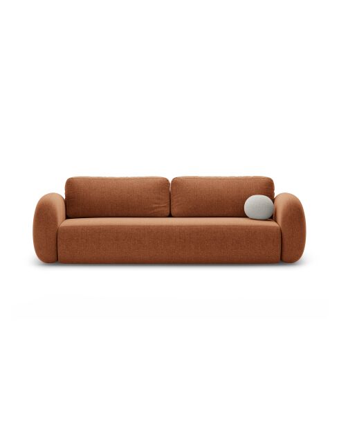 Canapé convertible avec coffre de rangement Tonale 3 places brique - 262x105x88 cm