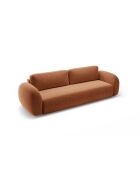Canapé convertible avec coffre de rangement Tonale 3 places brique - 262x105x88 cm