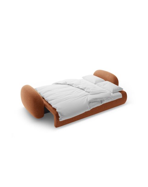 Canapé convertible avec coffre de rangement Tonale 3 places brique - 262x105x88 cm