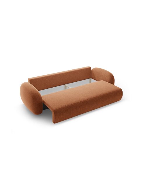 Canapé convertible avec coffre de rangement Tonale 3 places brique - 262x105x88 cm