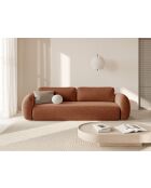 Canapé convertible avec coffre de rangement Tonale 3 places brique - 262x105x88 cm