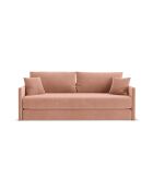Canapé convertible velours Shannon 3 places rose - 209x94x87 cm