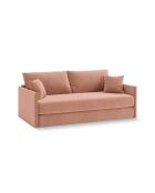 Canapé convertible velours Shannon 3 places rose - 209x94x87 cm