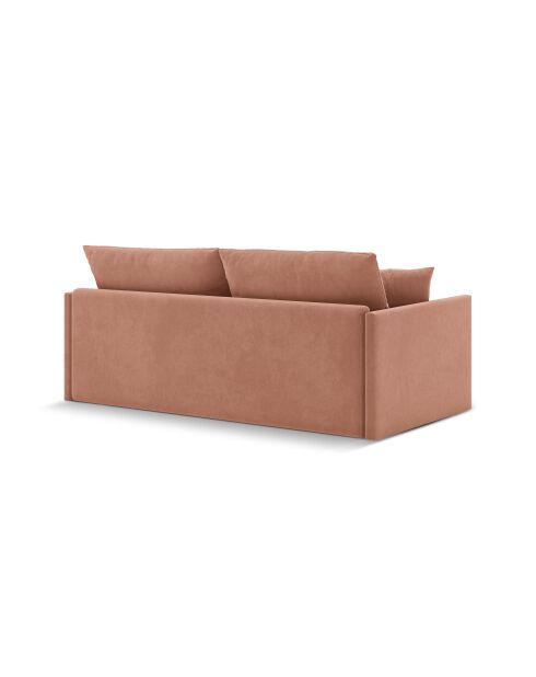 Canapé convertible velours Shannon 3 places rose - 209x94x87 cm