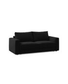 Canapé convertible velours Grena 3 places noir - 205x100x90 cm