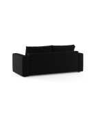 Canapé convertible velours Grena 3 places noir - 205x100x90 cm