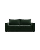Canapé convertible velours Grena 3 places vert bouteille - 205x100x90 cm