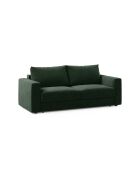 Canapé convertible velours Grena 3 places vert bouteille - 205x100x90 cm