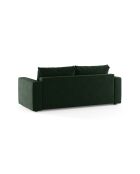 Canapé convertible velours Grena 3 places vert bouteille - 205x100x90 cm