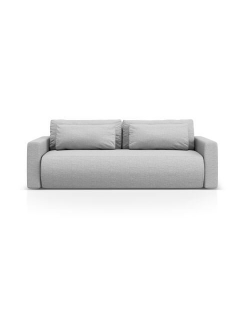Canapé convertible avec coffre de rangement Belfast 3 places gris clair - 238x105x84 cm