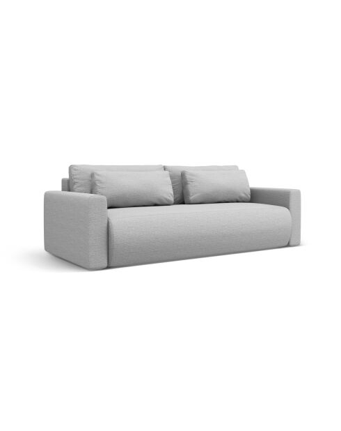 Canapé convertible avec coffre de rangement Belfast 3 places gris clair - 238x105x84 cm