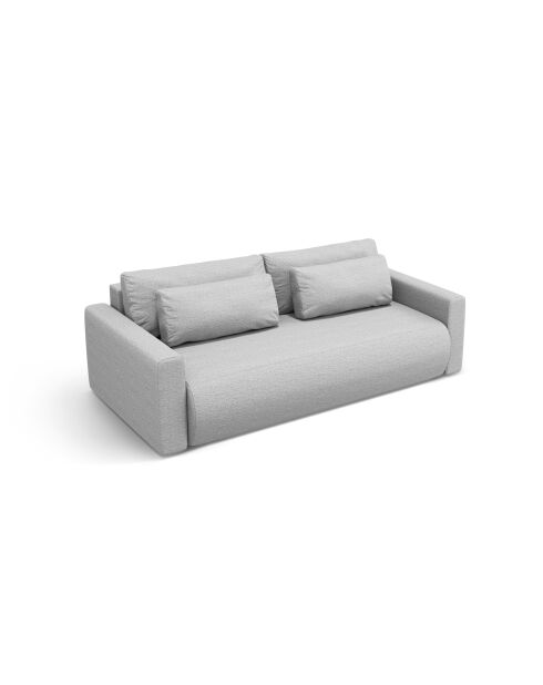 Canapé convertible avec coffre de rangement Belfast 3 places gris clair - 238x105x84 cm