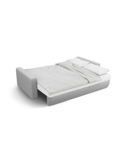 Canapé convertible avec coffre de rangement Belfast 3 places gris clair - 238x105x84 cm