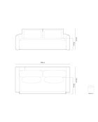 Canapé convertible avec coffre de rangement Belfast 3 places gris clair - 238x105x84 cm