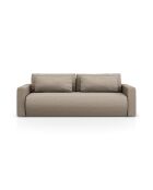Canapé convertible avec coffre de rangement Belfast 3 places beige foncé - 238x105x84 cm