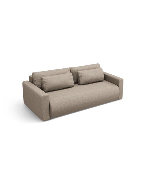 Canapé convertible avec coffre de rangement Belfast 3 places beige foncé - 238x105x84 cm